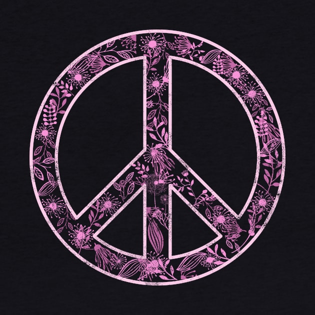 Vintage Girly Flower Peace Sign by theglaze
